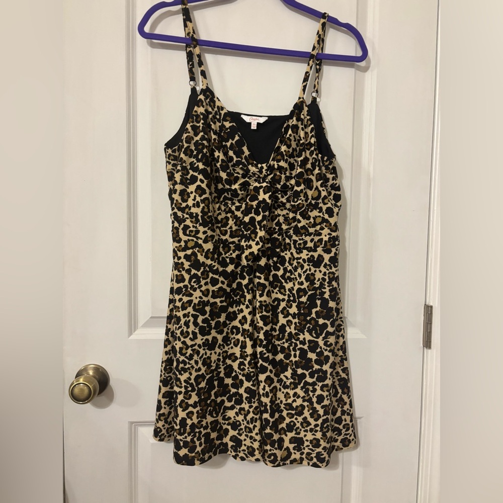 Leopard Print Spaghetti Strap Romper